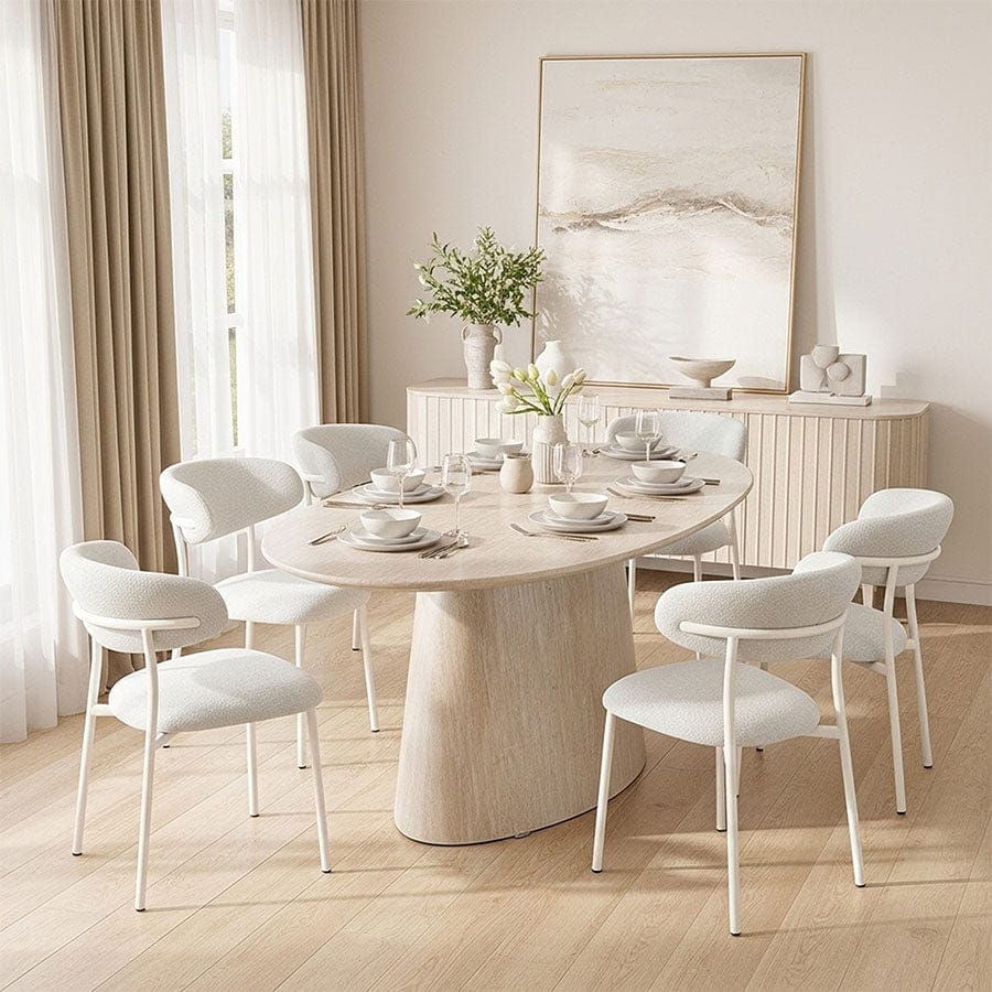 Nadeen 6 Seater Oval Dining Set