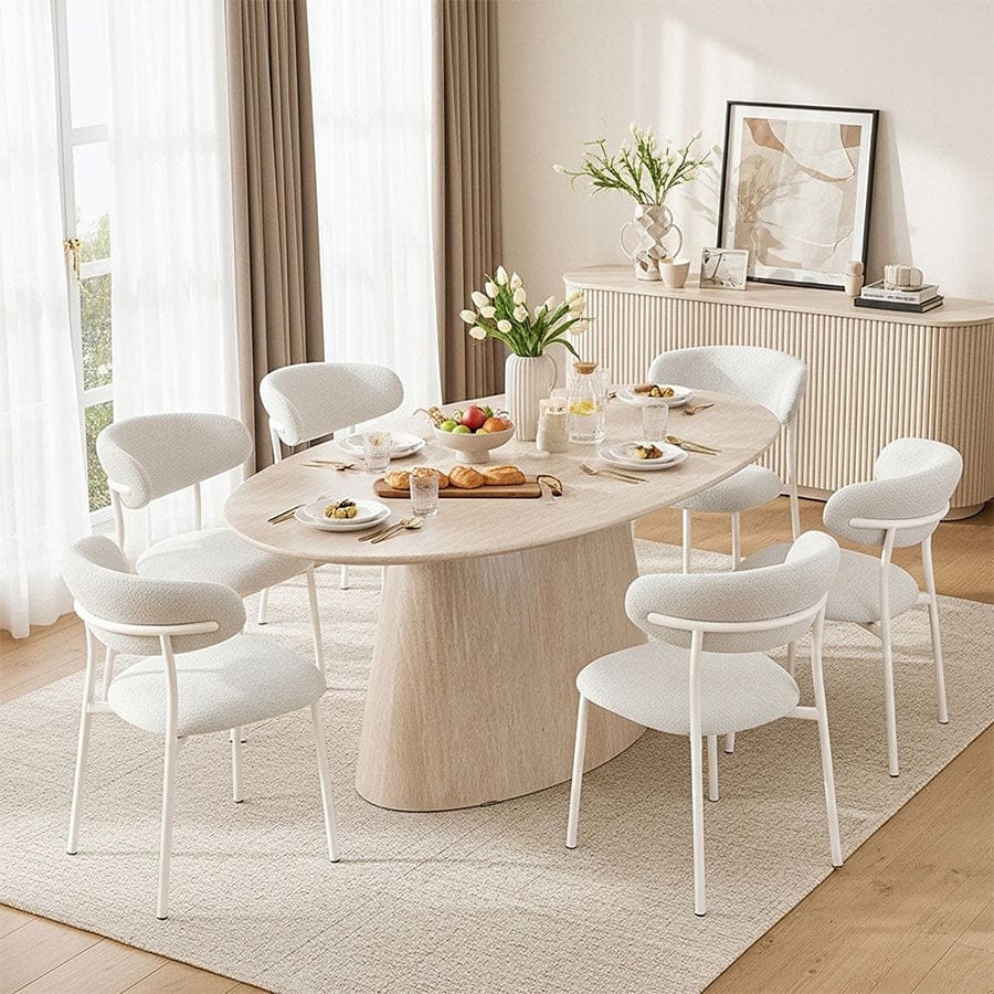 Nadeen 6 Seater Oval Dining Set