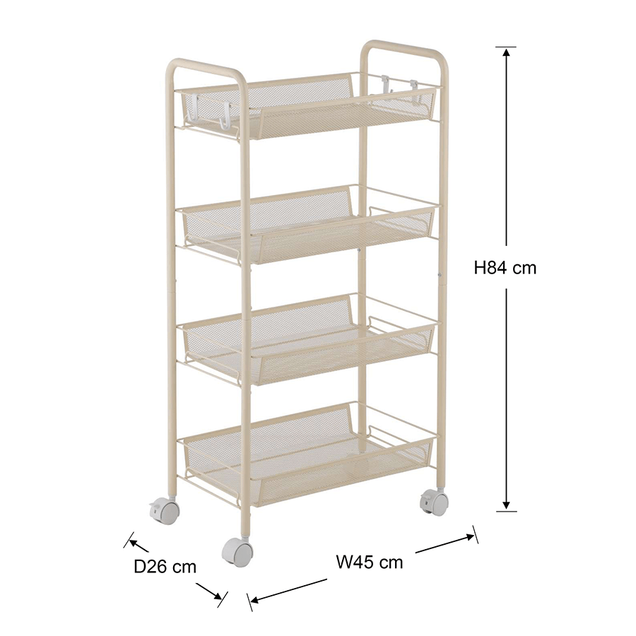 MORE NELLY OPTIONS Nelly Wide Metal Trolley Nelly Wide Metal Trolley Beige Mandaue Foam