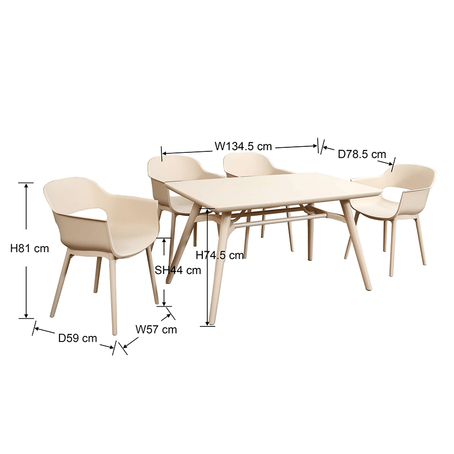 Portofino 4 Seater Dining Set