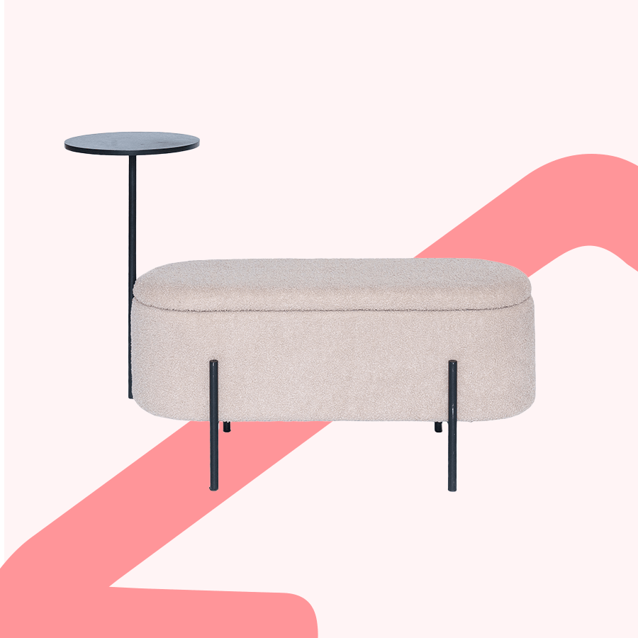 Pria Bench with Table & Storage