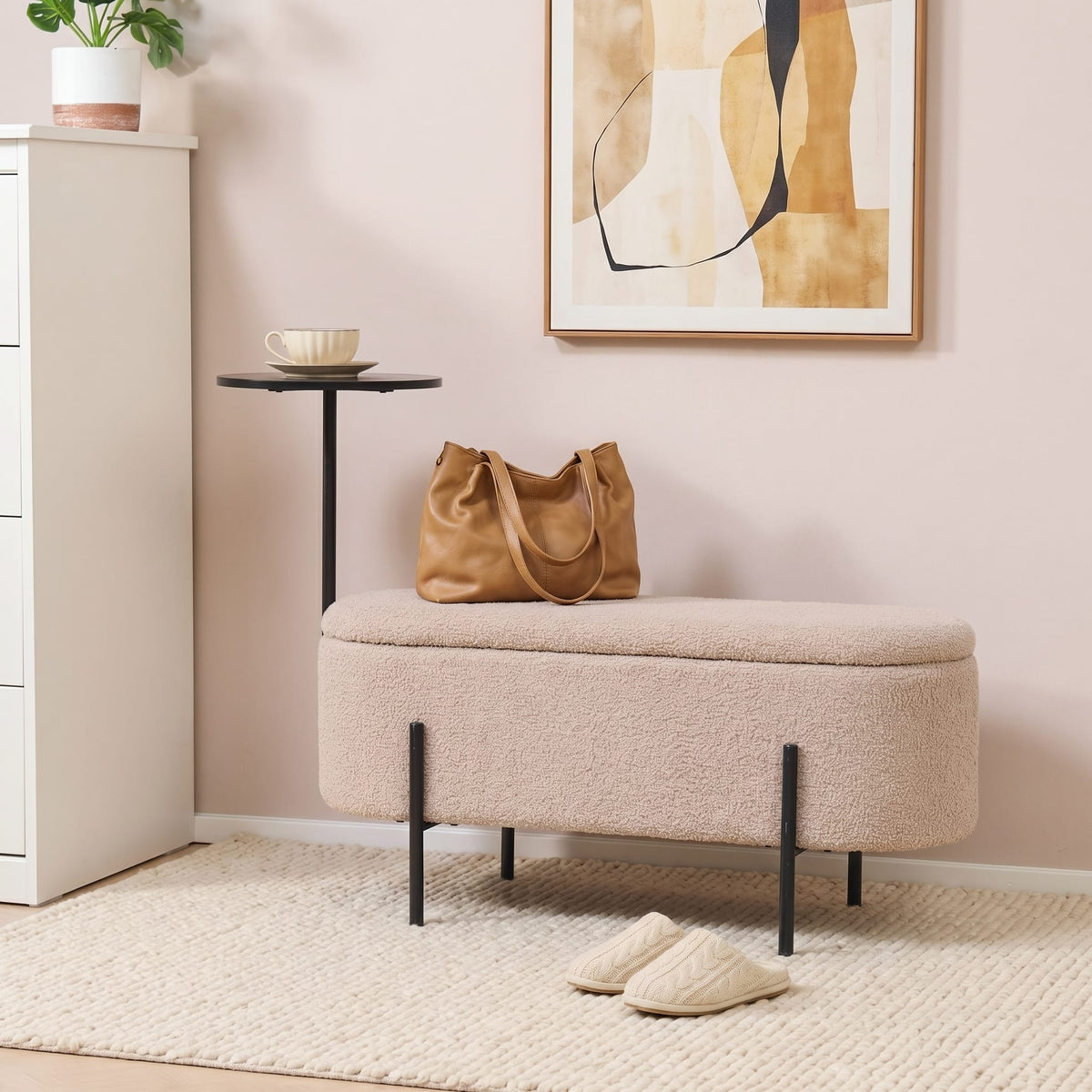 Pria Bench with Table & Storage