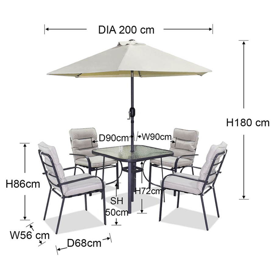 MORE PRIMROSE OPTIONS Primrose Outdoor 4 Seater Dining Primrose Outdoor 4 Seater Dining Gray Mandaue Foam