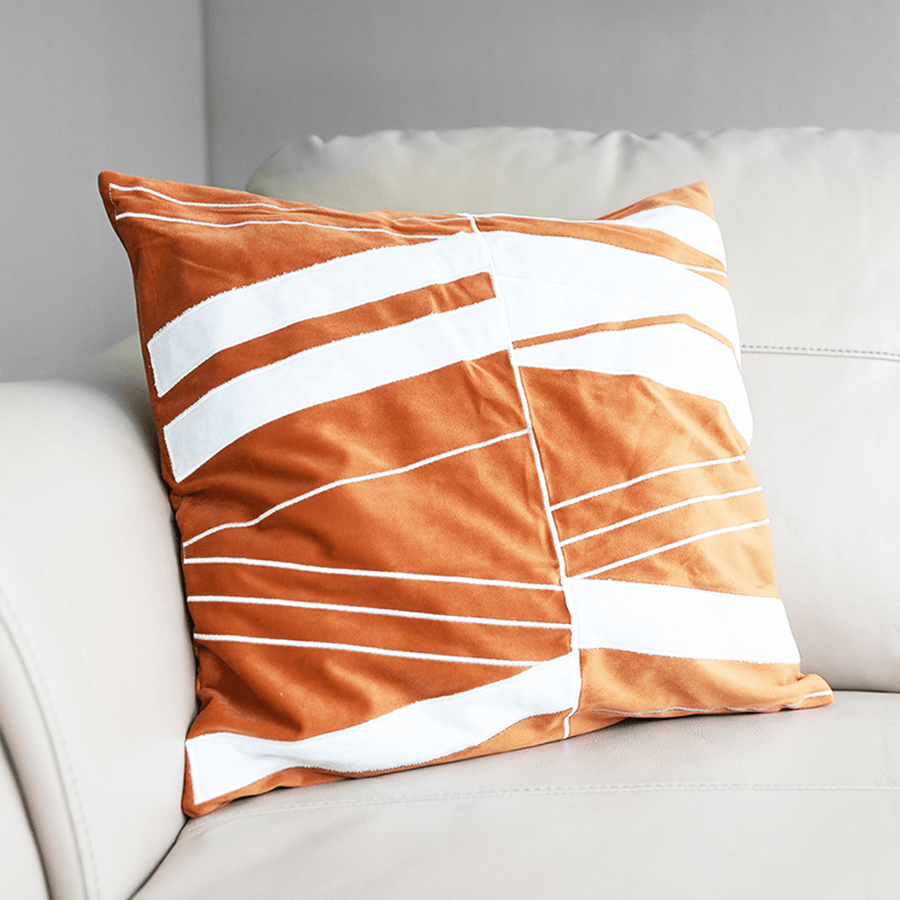 Quincy Rust Diagonal Throw Pillowcase