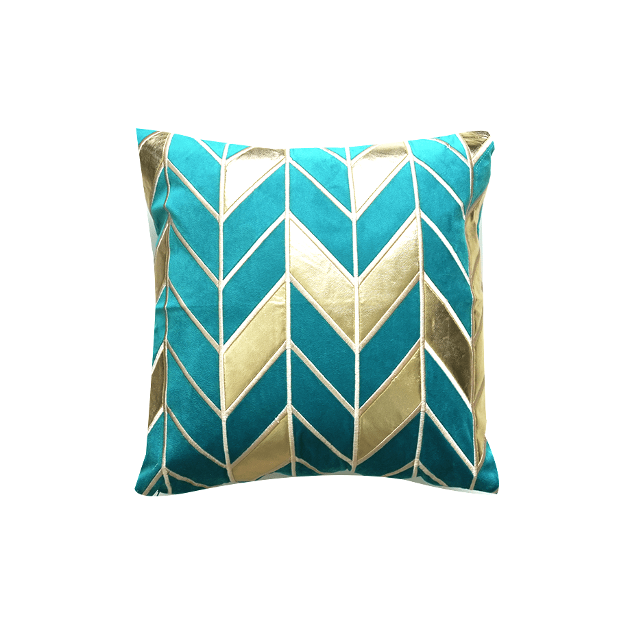 Quincy Teal Chevron Throw Pillowcase