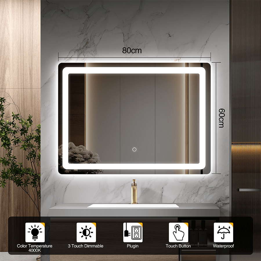 Rectangle Bathroom Mirror with LED Backlight