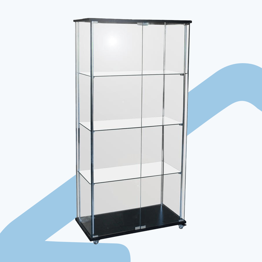 Reese High Display Cabinet with Wheel