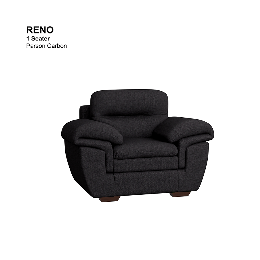 MORE RENO OPTIONS Reno 1 Seater Sofa Reno 1 Seater Sofa Fabric Parson Carbon Mandaue Foam