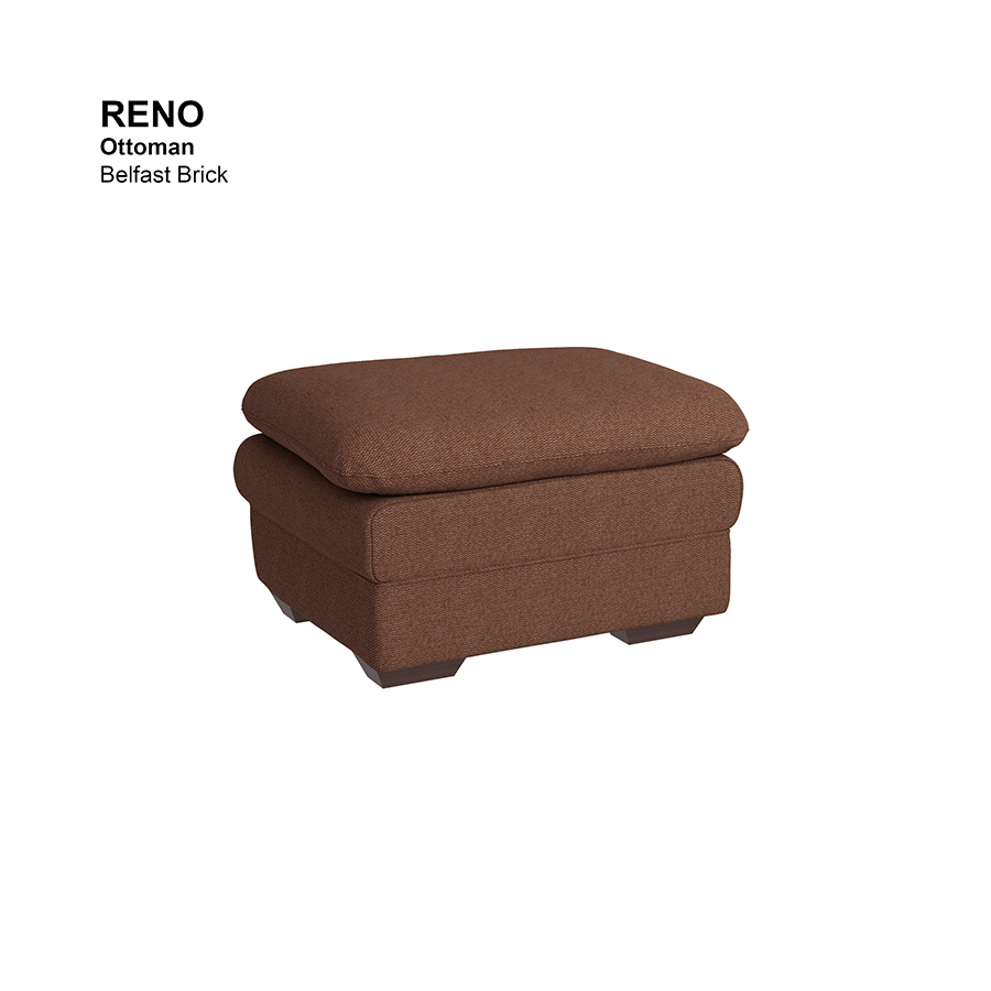 MORE RENO OPTIONS Reno Ottoman Reno Ottoman Fabric Belfast Brick Mandaue Foam