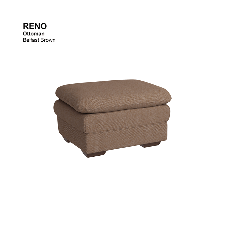 MORE RENO OPTIONS Reno Ottoman Reno Ottoman Fabric Belfast Brown Mandaue Foam