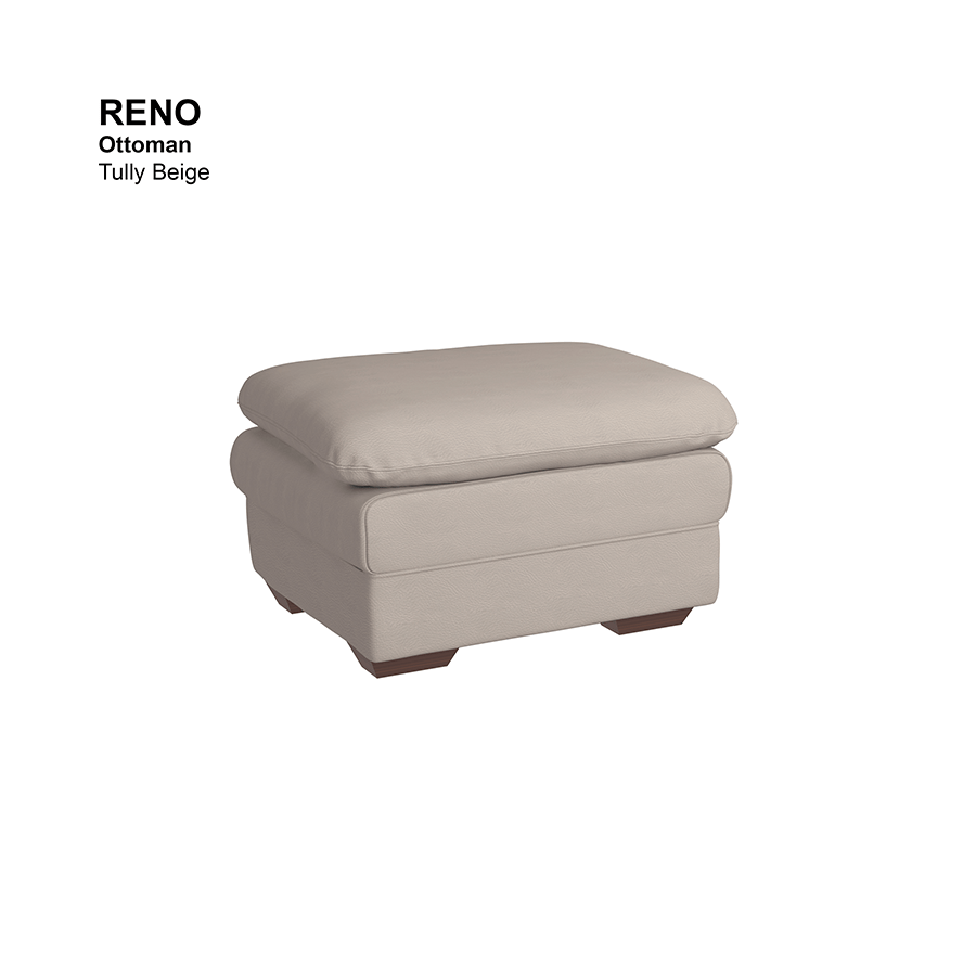 MORE RENO OPTIONS Reno Ottoman Reno Ottoman Leatherette Tully Beige Mandaue Foam