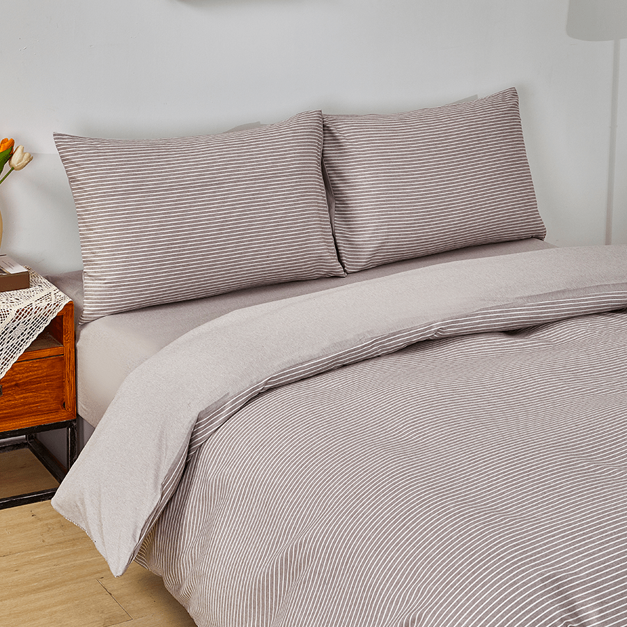 MORE STRIPE KHAKI LINEN OPTIONS Reversible Stripe Khaki Bed in A Bag Reversible Stripe Khaki Bed in A Bag Mandaue Foam
