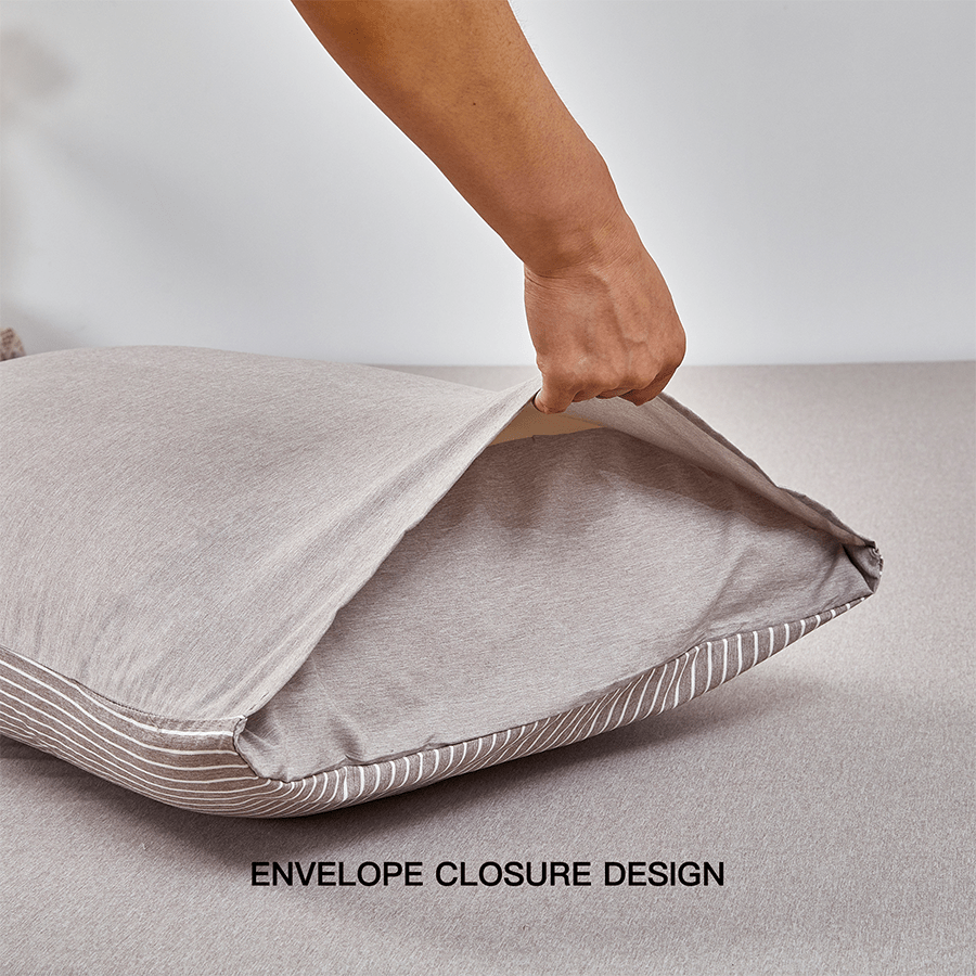 MORE STRIPE KHAKI LINEN OPTIONS Reversible Stripe Khaki Bed in A Bag Reversible Stripe Khaki Bed in A Bag Mandaue Foam