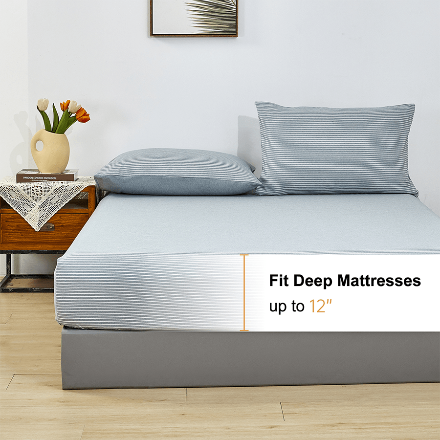 MORE STRIPE STARDEW LINEN OPTIONS Reversible Stripe Stardew 4pc Sheet Set Reversible Stripe Stardew 4pc Sheet Set Mandaue Foam