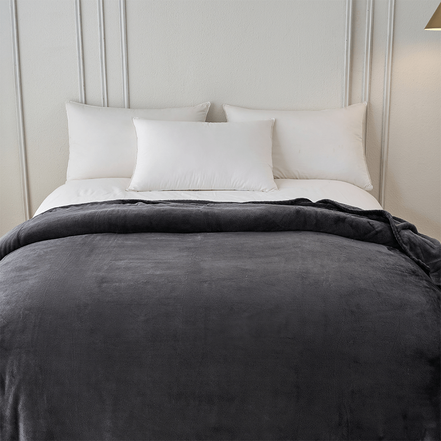 Rion Plain Bedspread - Charcoal