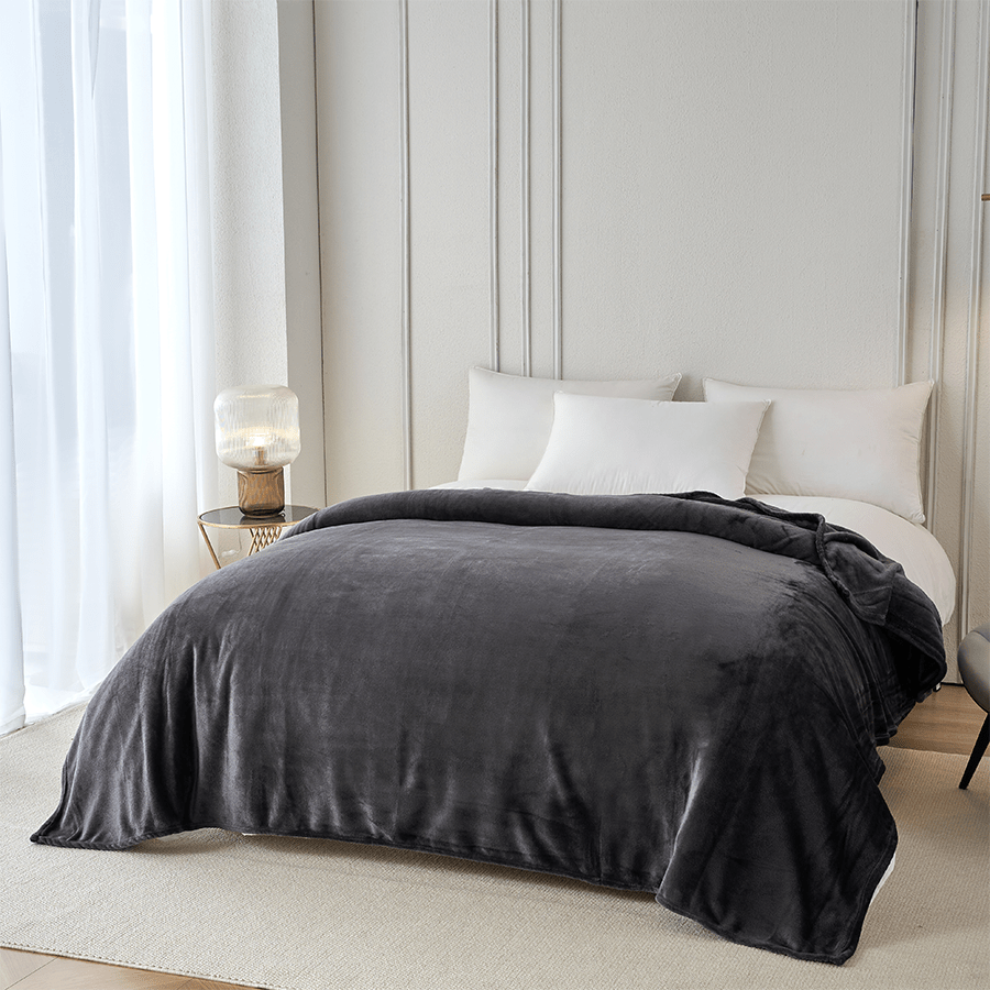 Rion Plain Bedspread - Charcoal