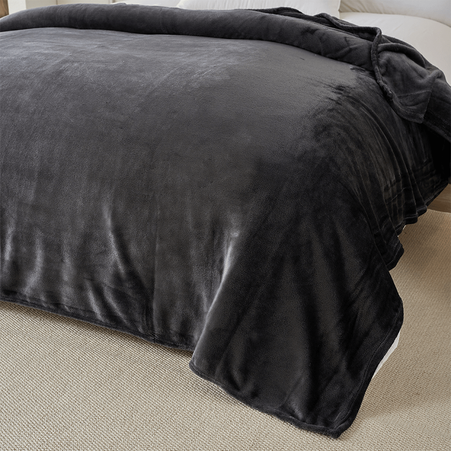 Rion Plain Bedspread - Charcoal