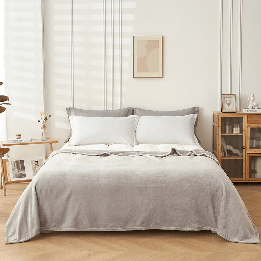 MORE RION OPTIONS Rion Plain Bedspread - Gray Rion Plain Bedspread - Gray Mandaue Foam