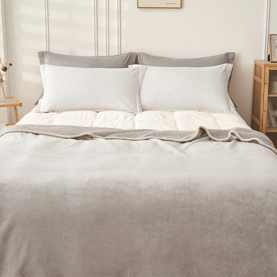 MORE RION OPTIONS Rion Plain Bedspread - Gray Rion Plain Bedspread - Gray Mandaue Foam