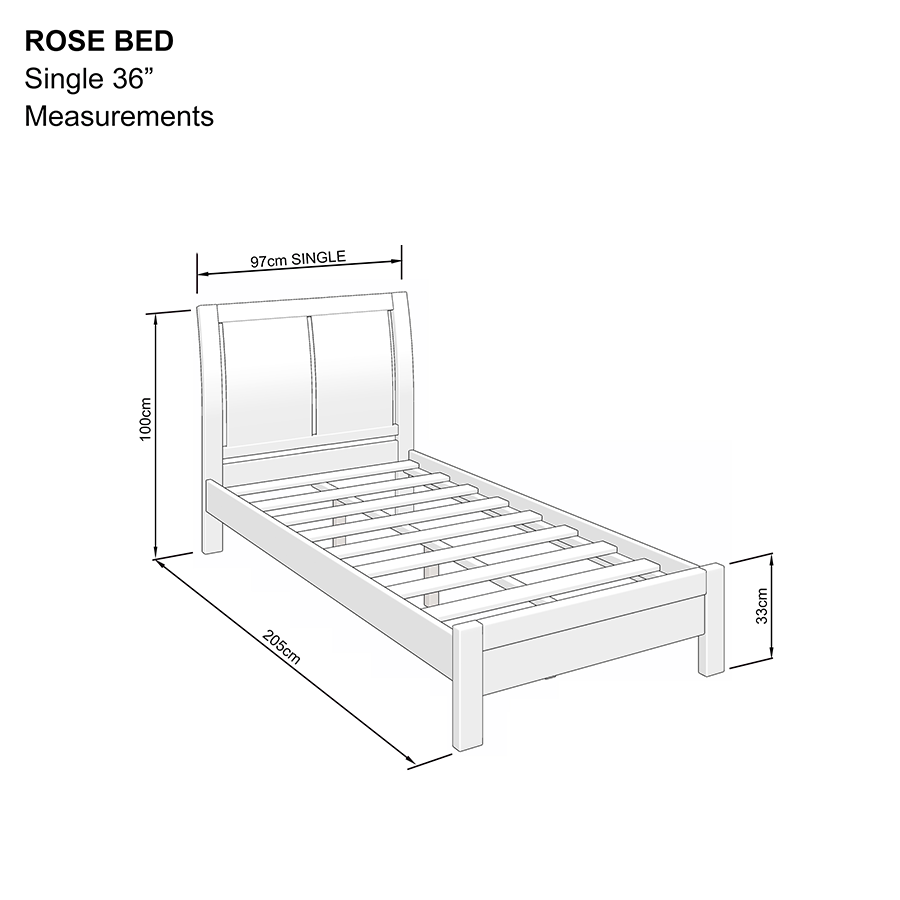 Rose 36x75" Bed