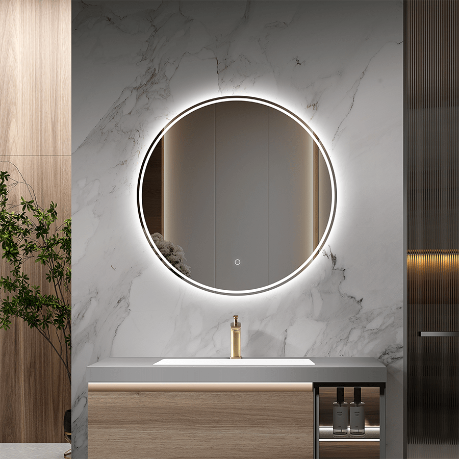 Round Bathroom Mirror with LED Backlight