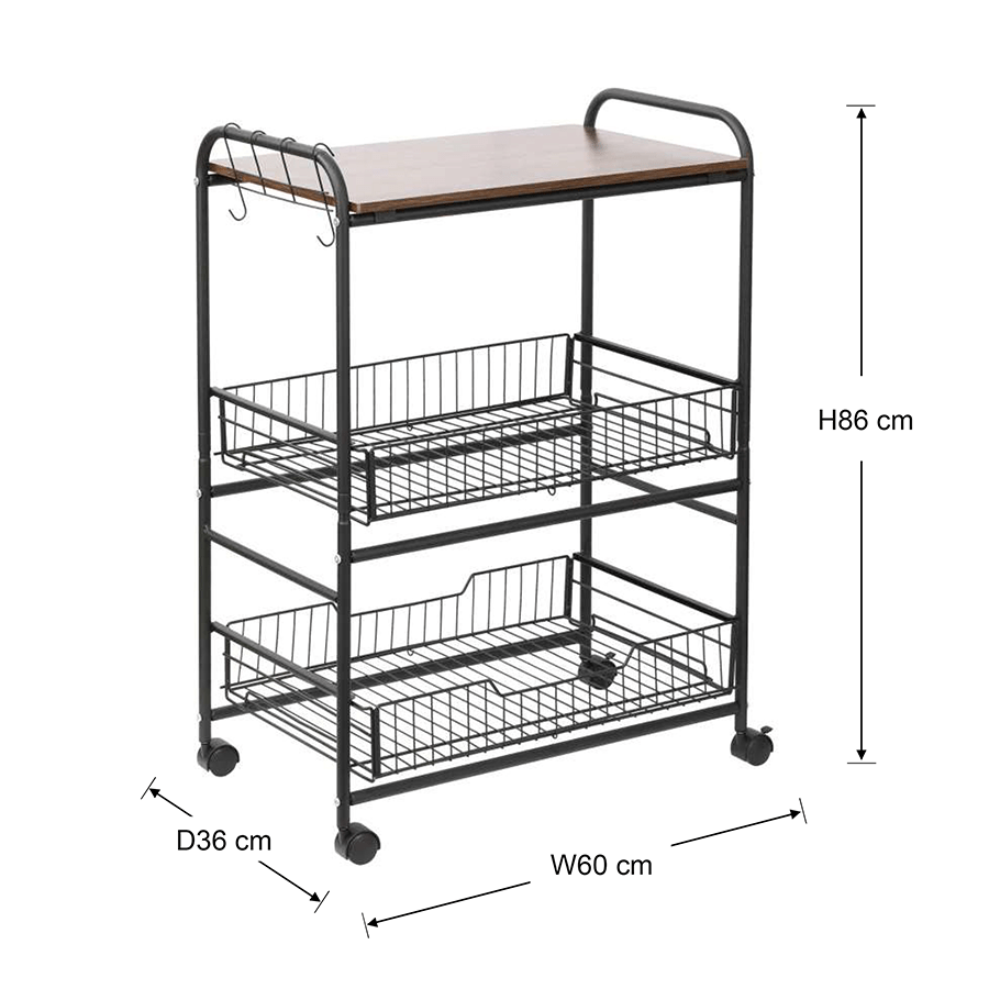 MORE RYDEN OPTIONS Ryden Wide Kitchen Trolley Ryden Wide Kitchen Trolley Walnut Mandaue Foam