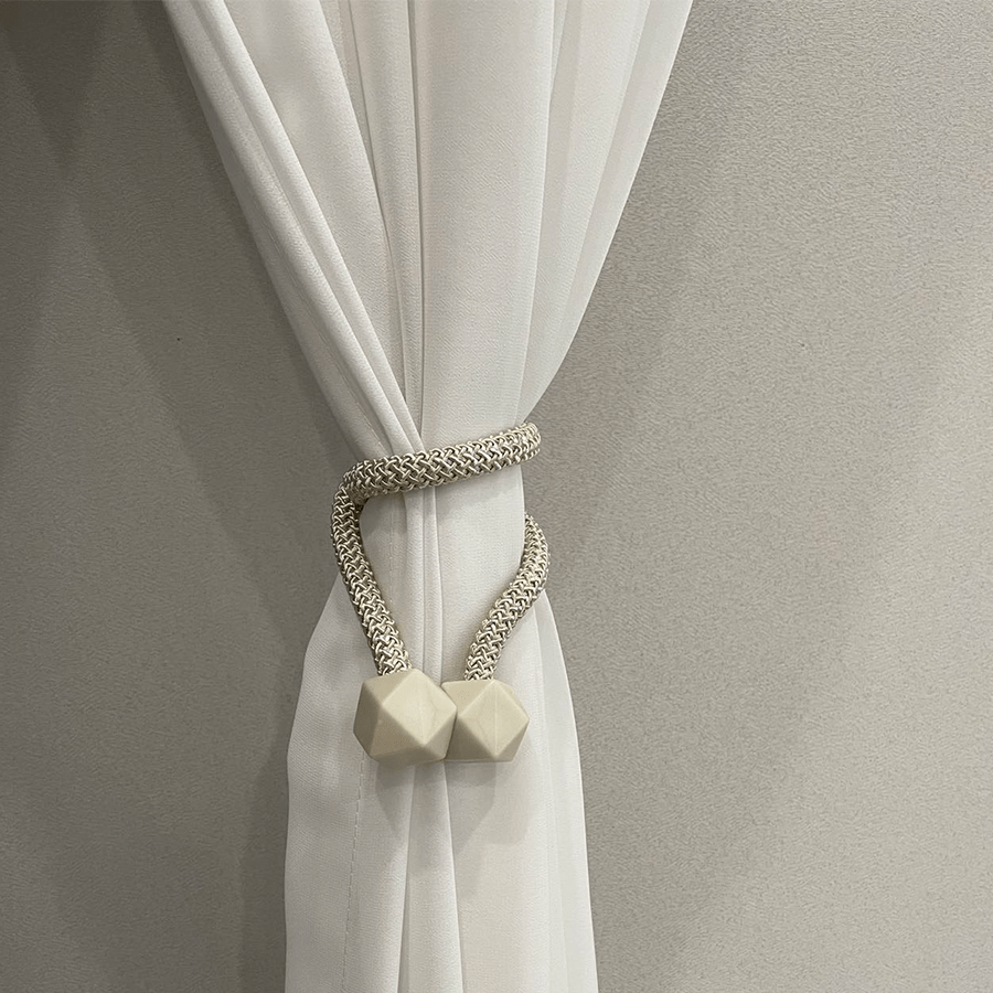 Sabine Beige Magnetic Tieback Pair