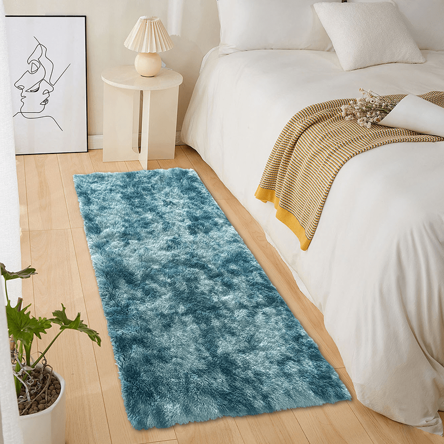 MORE SARI OPTIONS Sari Peacock Blue Plush Rug Sari Peacock Blue Plush Rug 80x150 cm Mandaue Foam