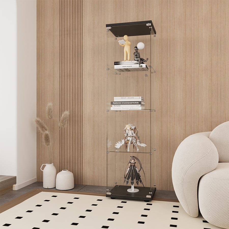 Serris 4 Tier 1 Door Glass Cabinet