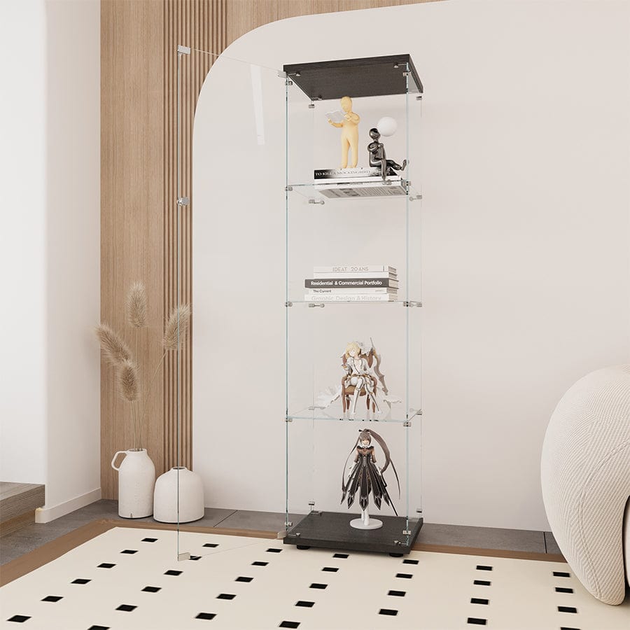 Serris 4 Tier 1 Door Glass Cabinet