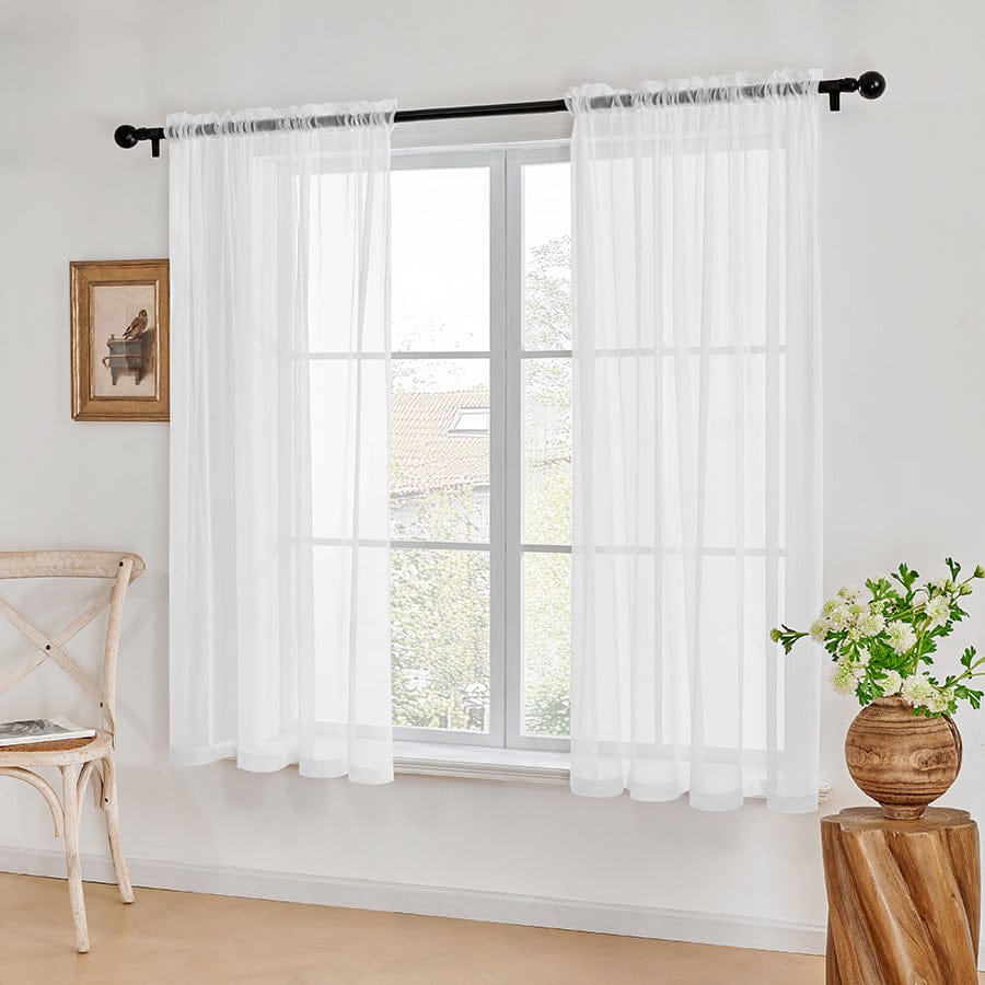 Sol White Sheer Set of 2 Curtains