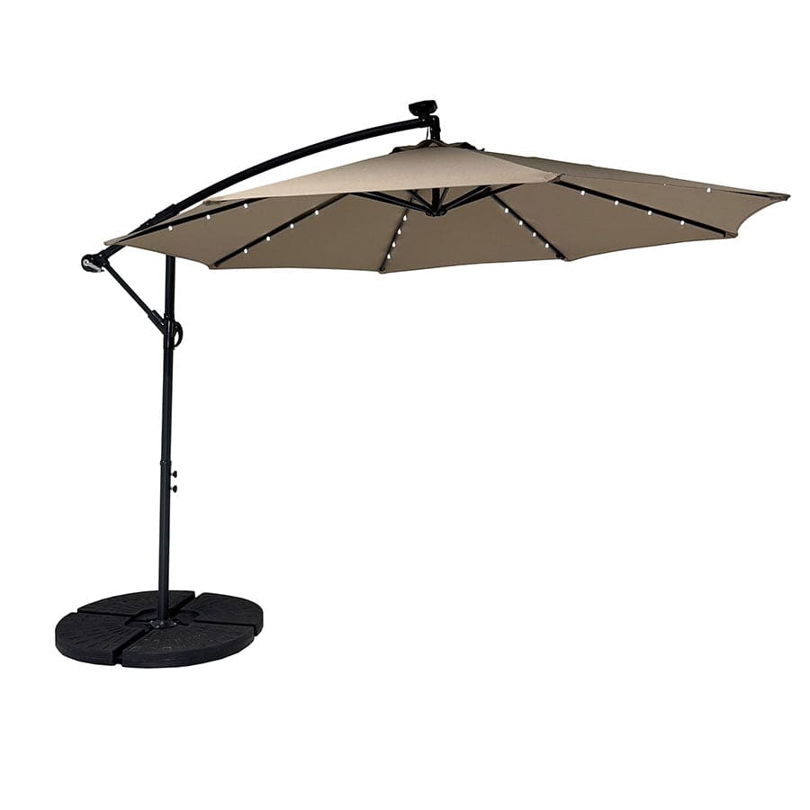 Sunny 3m Hanging Umbrella W/ Light -Taupe