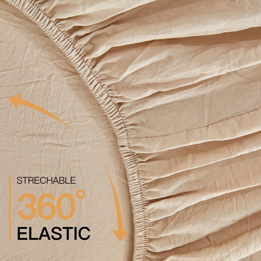 Super Soft Oat 4pc Flat Sheet Set