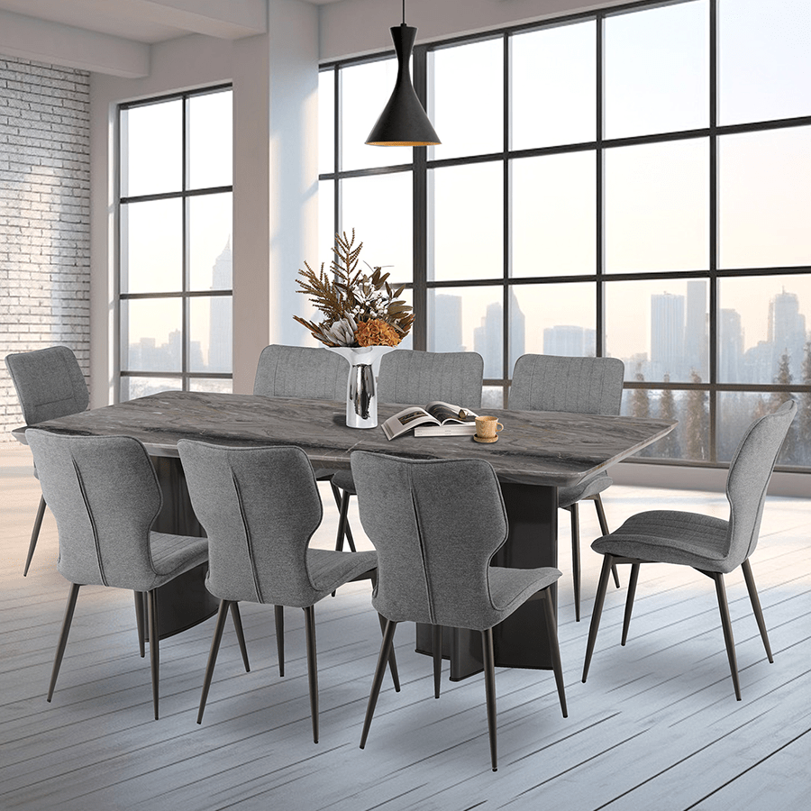 Tavis Gray 8 Seater Rectangle Dining Set Tavis Gray 8 Seater Rectangle Dining Set Mandaue Foam