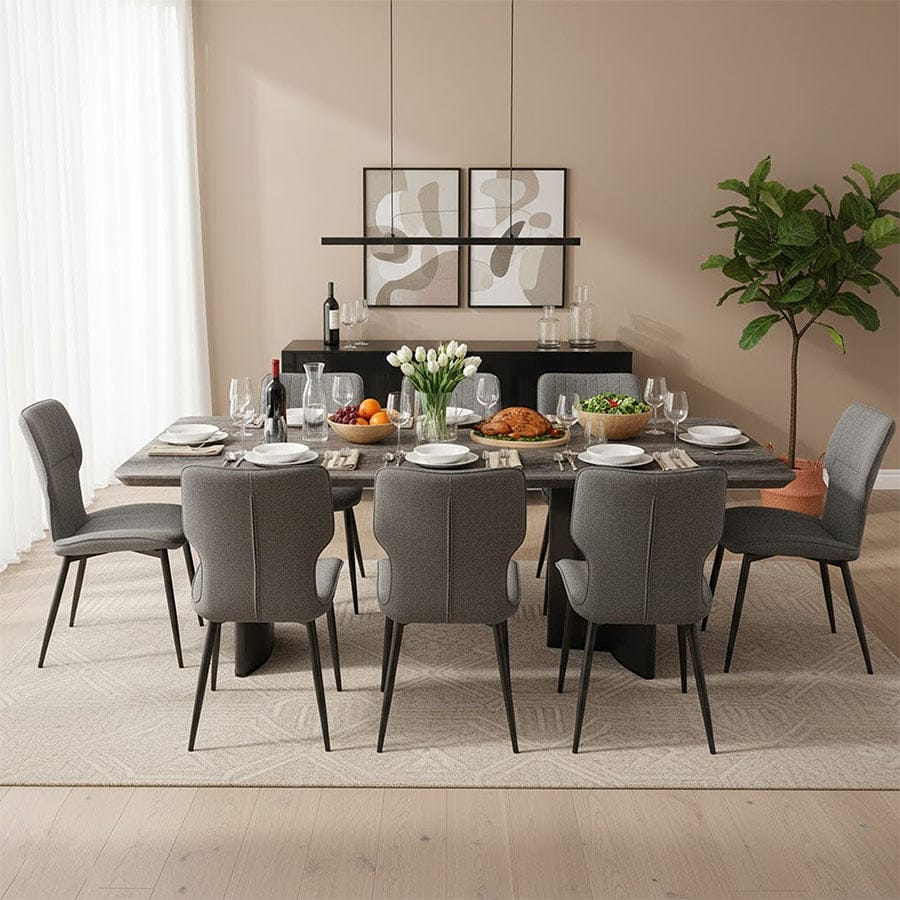 Tavis Gray 8 Seater Rectangle Dining Set
