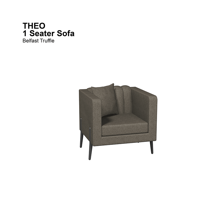 MORE THEO OPTIONS Theo 1 Seater Sofa Theo 1 Seater Sofa Fabric Belfast Truffle Mandaue Foam