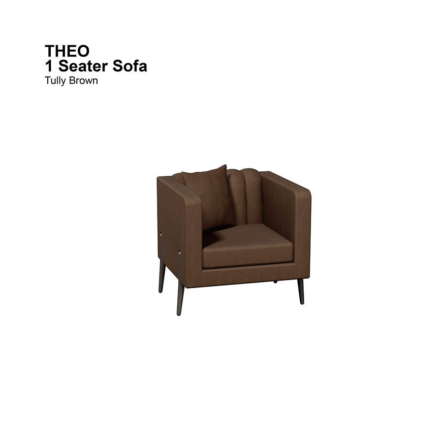 MORE THEO OPTIONS Theo 1 Seater Sofa Theo 1 Seater Sofa Leatherette Tully Brown Mandaue Foam