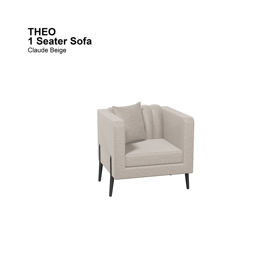 MORE THEO OPTIONS Theo 1 Seater Sofa Theo 1 Seater Sofa Lux Claude Beige Mandaue Foam