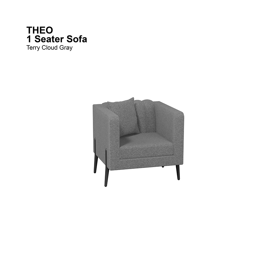 MORE THEO OPTIONS Theo 1 Seater Sofa Theo 1 Seater Sofa Lux Terry Cloudy Gray Mandaue Foam