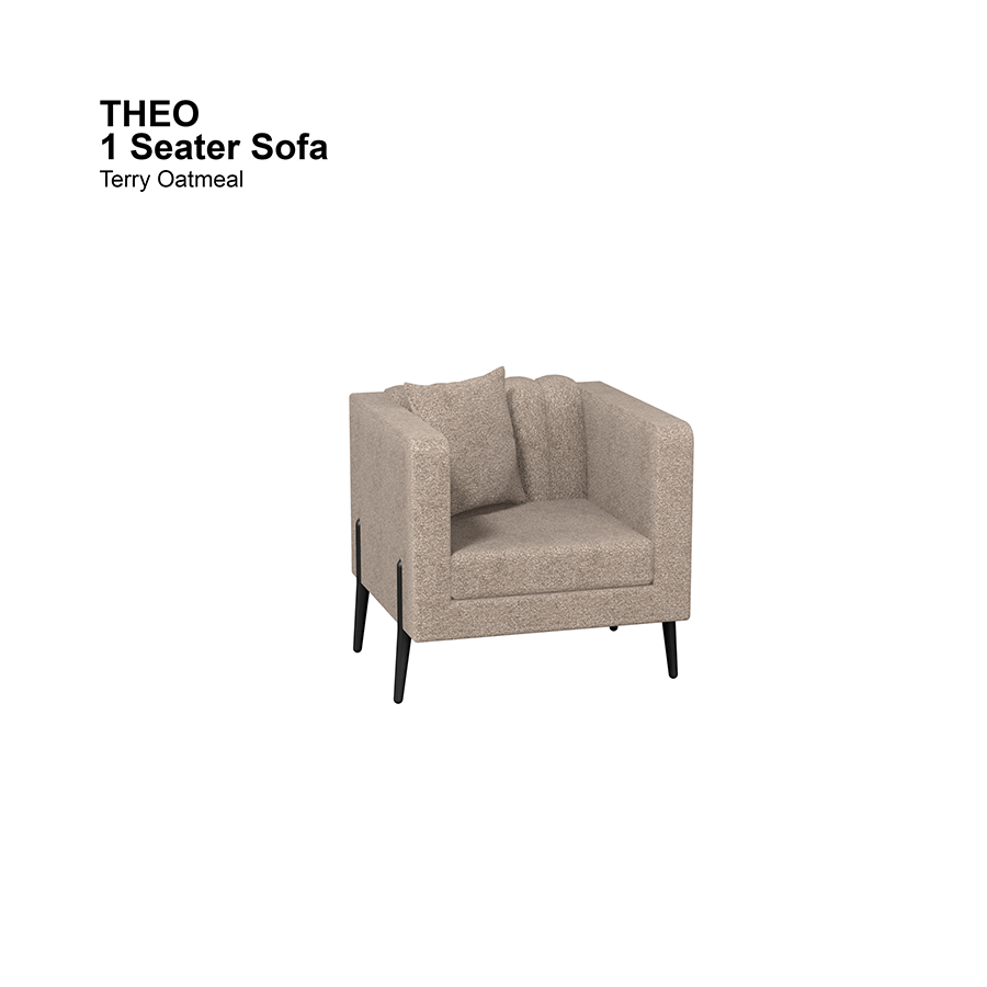 MORE THEO OPTIONS Theo 1 Seater Sofa Theo 1 Seater Sofa Lux Terry Oatmeal Mandaue Foam