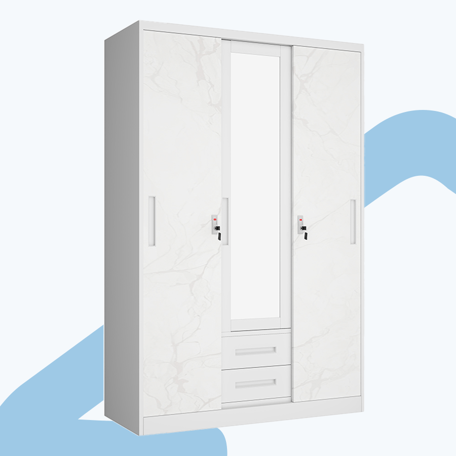 Theodore 3 Door Metal Wardrobe