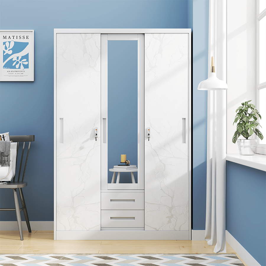 Theodore 3 Door Metal Wardrobe