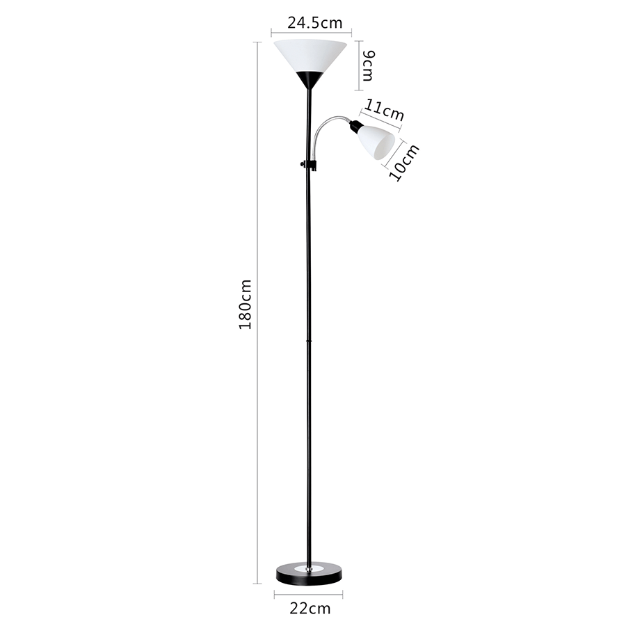 Torchiere Floor Lamp with Reading Lamp Torchiere Floor Lamp with Reading Lamp Black Mandaue Foam