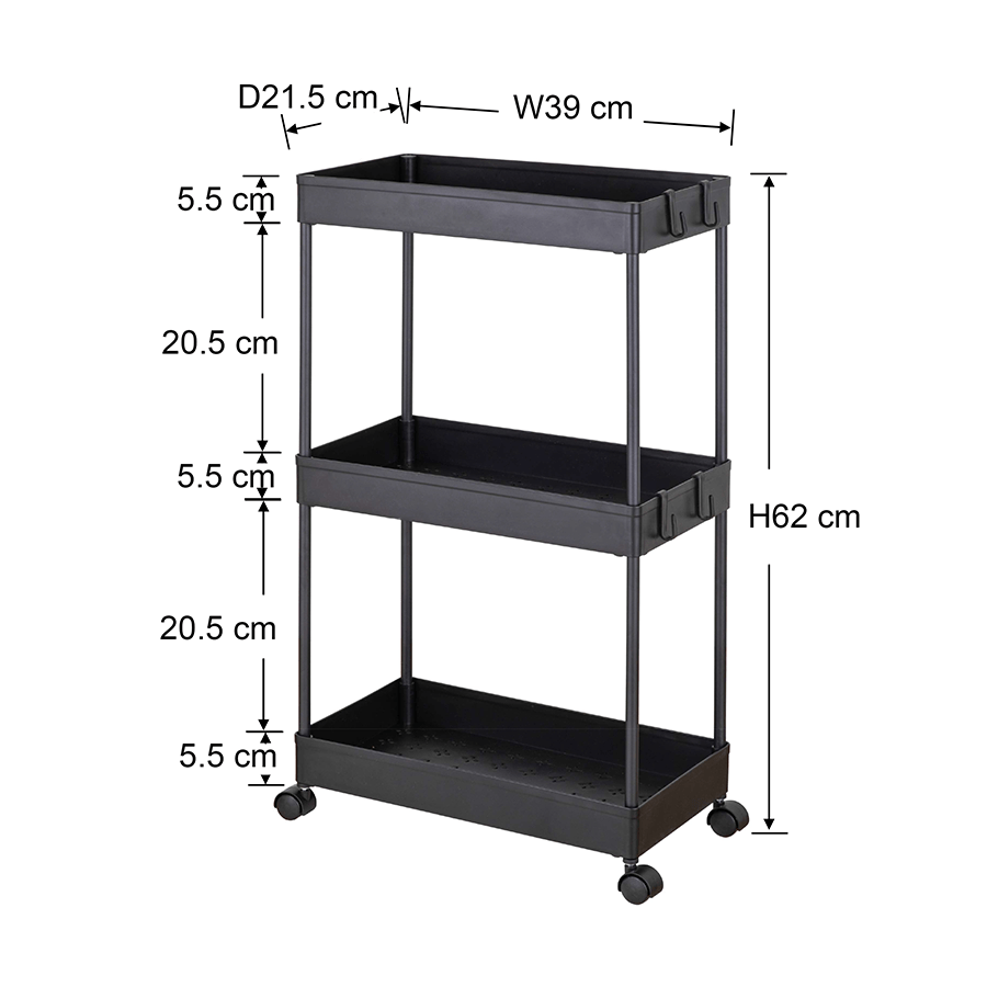 Tory 3 Tier Plastic Trolley