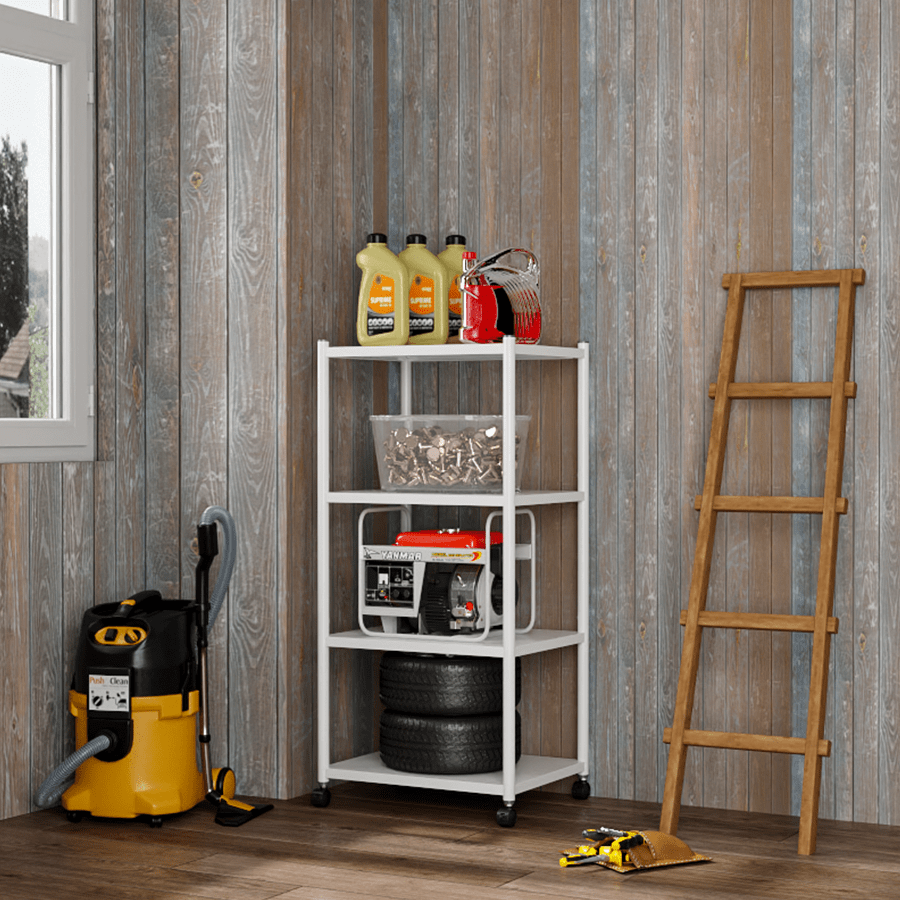 MORE TRION OPTIONS Trion 4 Tier Shelving Rack with Wheels Trion 4 Tier Shelving Rack with Wheels Mandaue Foam