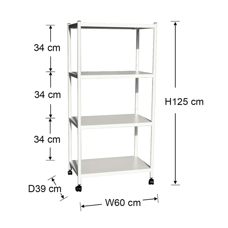 MORE TRION OPTIONS Trion 4 Tier Shelving Rack with Wheels Trion 4 Tier Shelving Rack with Wheels Mandaue Foam
