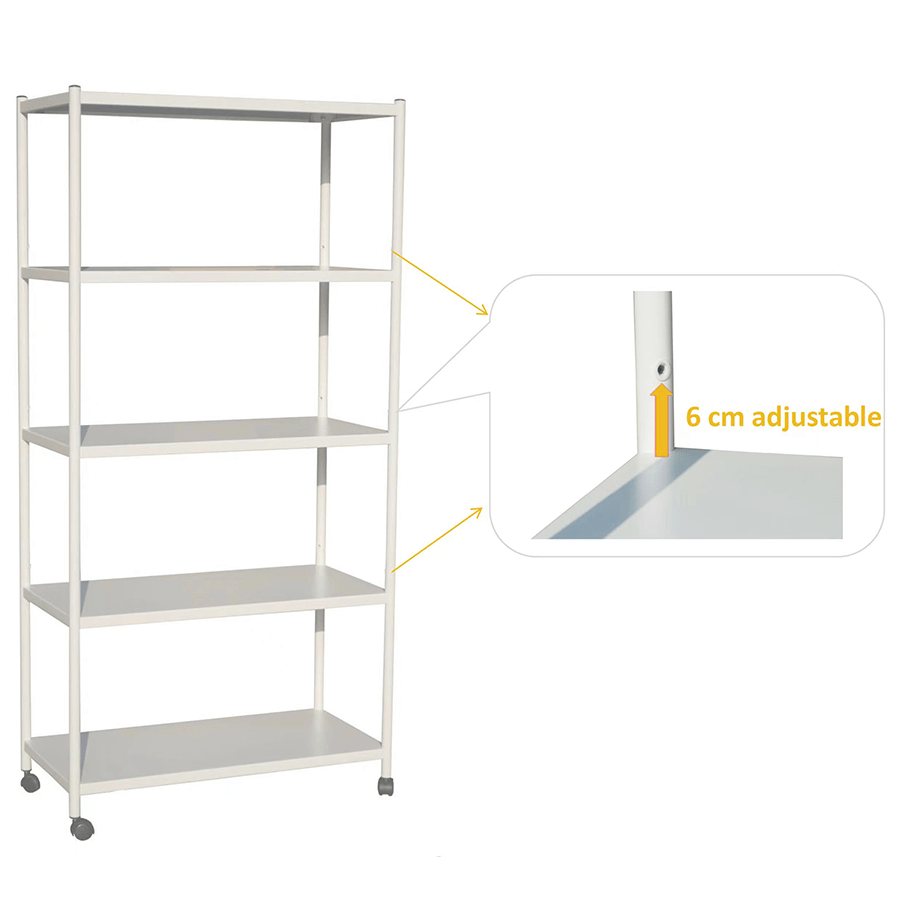MORE TRION OPTIONS Trion 5 Tier Shelving Rack with Wheels Trion 5 Tier Shelving Rack with Wheels Mandaue Foam