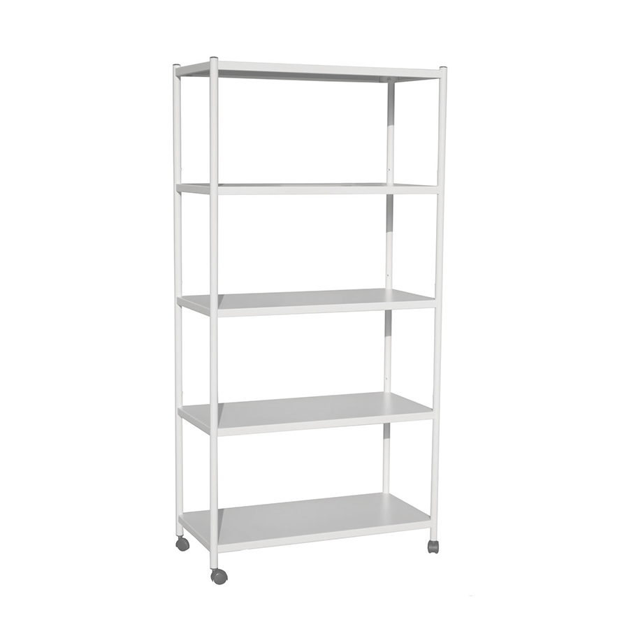 MORE TRION OPTIONS Trion 5 Tier Shelving Rack with Wheels Trion 5 Tier Shelving Rack with Wheels White Mandaue Foam