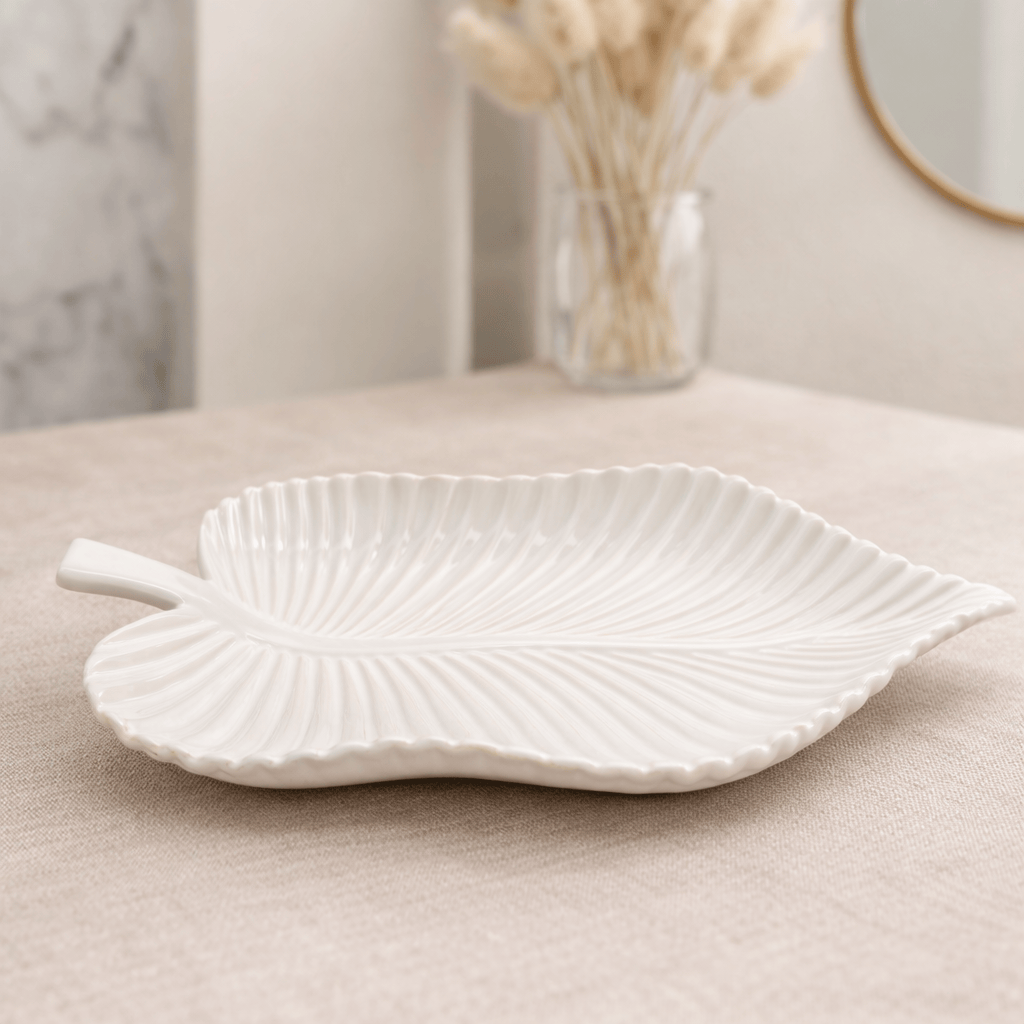 Tropical Leaf Ceramic Decor Plate