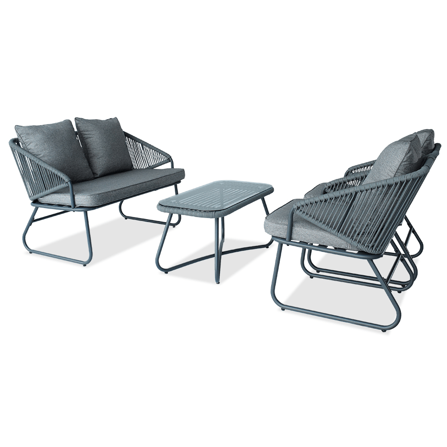 Umiko Outdoor Sofa Set Umiko Outdoor Sofa Set Grey Mandaue Foam